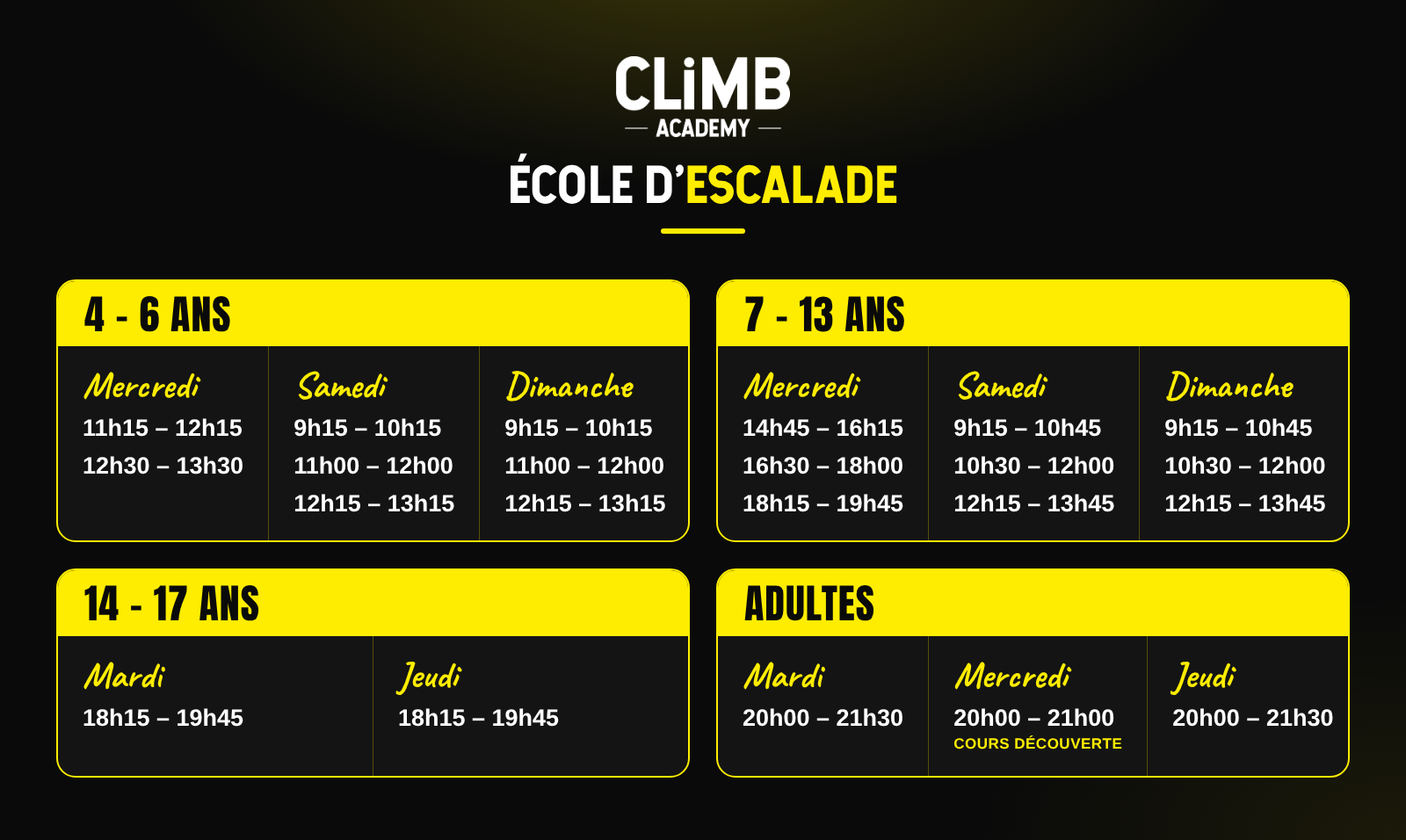 horaires